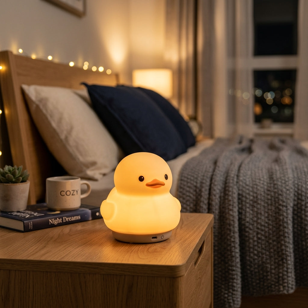 Silikonowa Lampka Nocna Kaczuszka LED